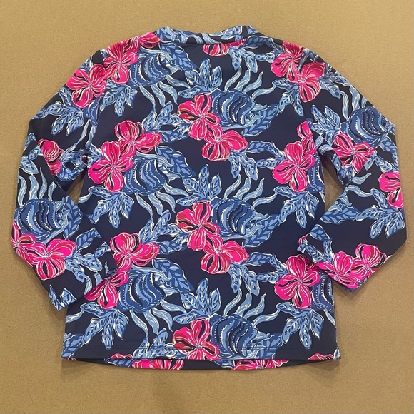 Girl’s Lilly Pulitzer Bobby Rashguard Low Tide Navy It’s Ofishell 12/14 See Desc - Picture 4 of 8